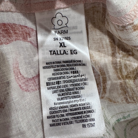 NWT Farm Rio Strappy Linen Maxi Dress Nautical Wonder Casual Beach Pink Sz XL - Picture 14 of 16